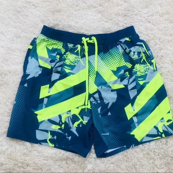 Nike Neon and Blue Swim Trunks - Picture 1 of 4
